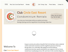 Tablet Screenshot of clubcircleeastresort.com